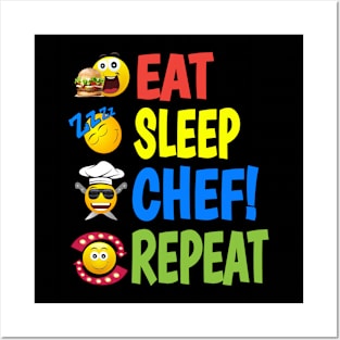 Eat Sleep Chef Repeat Posters and Art